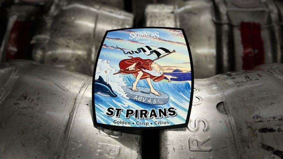 Skinner's Brewery St Piran beer label