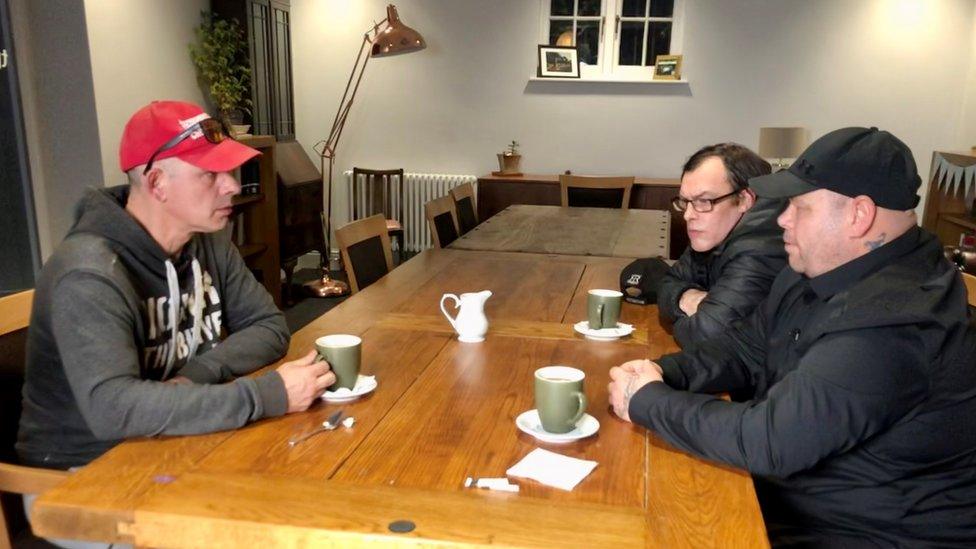 Jack Barnes (red cap), Mark Mansfield (not quoted) and Tony Turner (black cap)