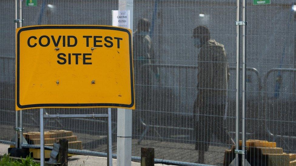 A Covid test centre in Sparkhill, Birmingham