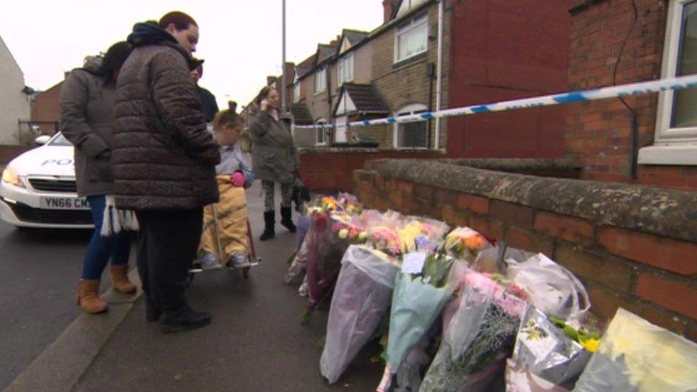 Floral tributes, Dinnington