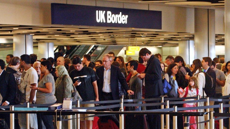 Queue at UK border