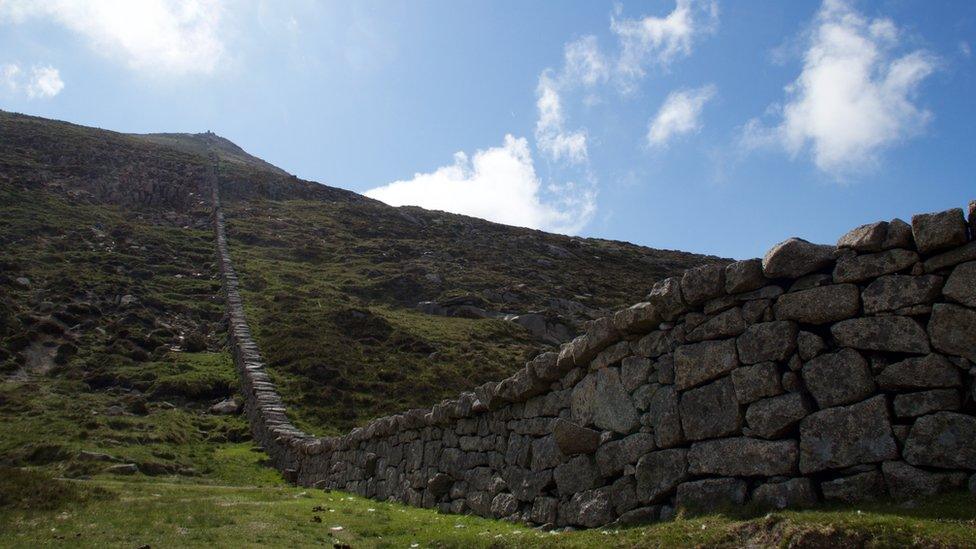 The Mourne wall on Slieve Bearnagh