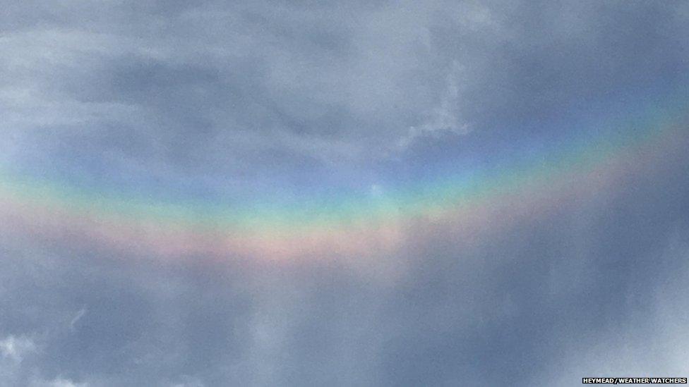 Upside down rainbow in the sky