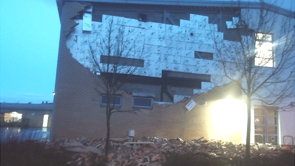 Damage at Oxgangs Primary School