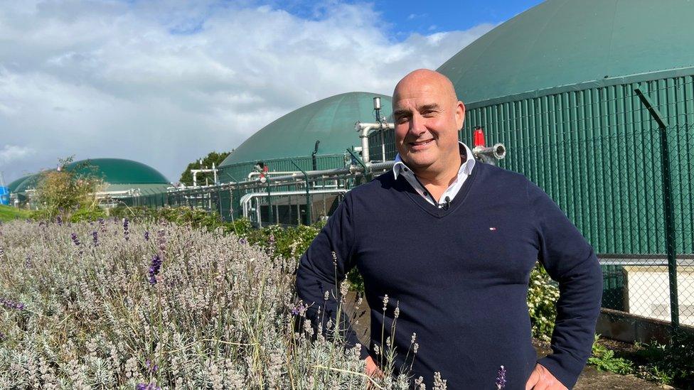 Richard Clothier at his methane gas plant