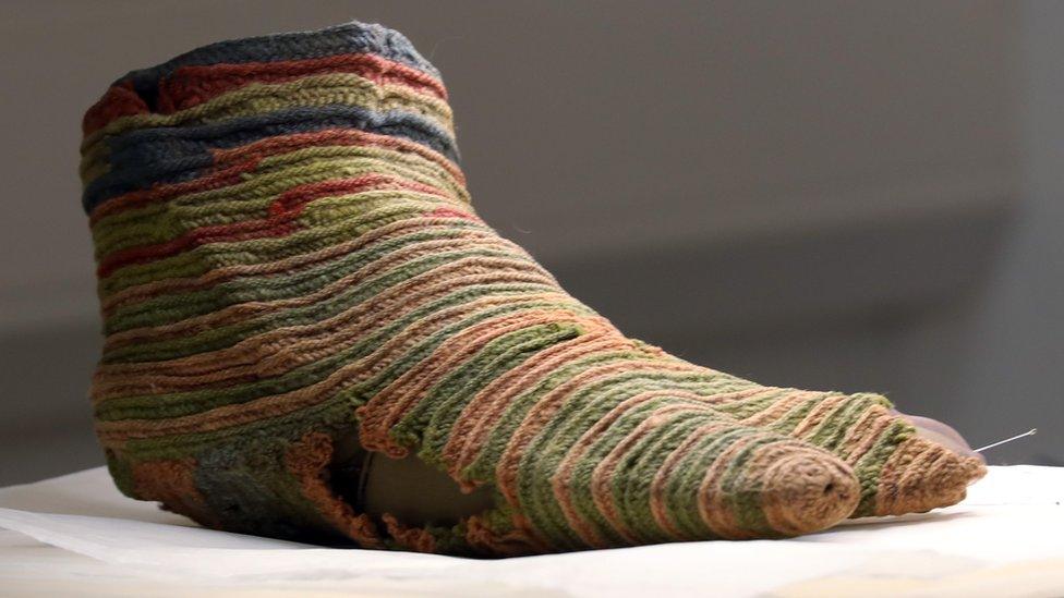 An ancient Egyptian Coptic sock