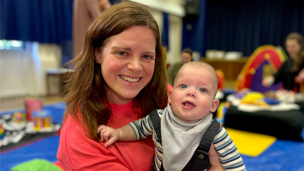 Nicola Robinson and her son Peter