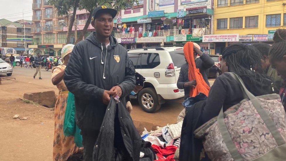 A hawker in Kiambu town outside the capital Nairobi