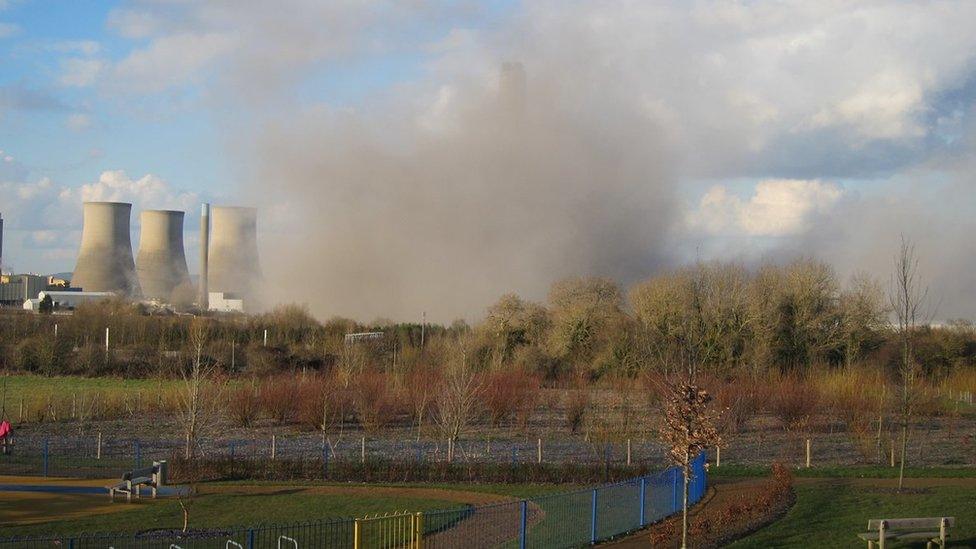 Dust from Didcot collapse