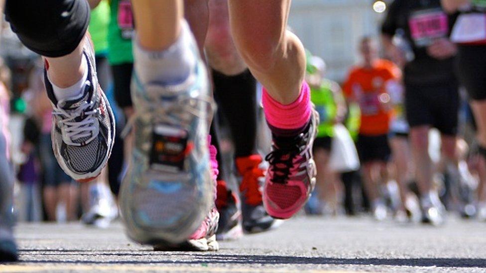 Runners taking part in a half marathon