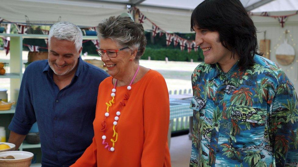 Paul Hollywood, Prue Leith and Noel Fielding