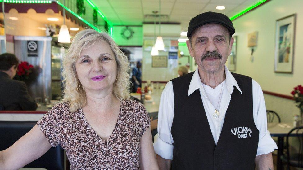 Vicky and Peter in Vicky's Diner