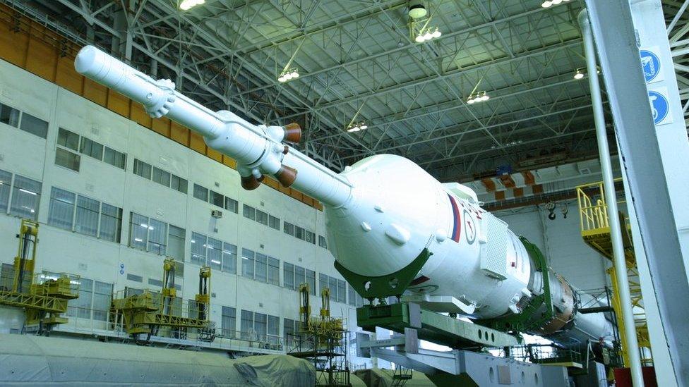 Soyuz rocket and crew module