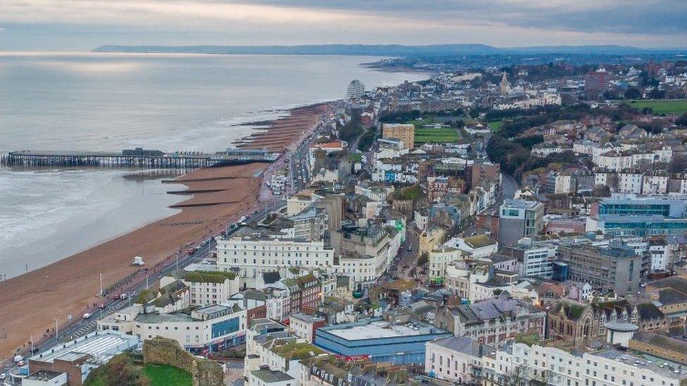 Coastal down with pier