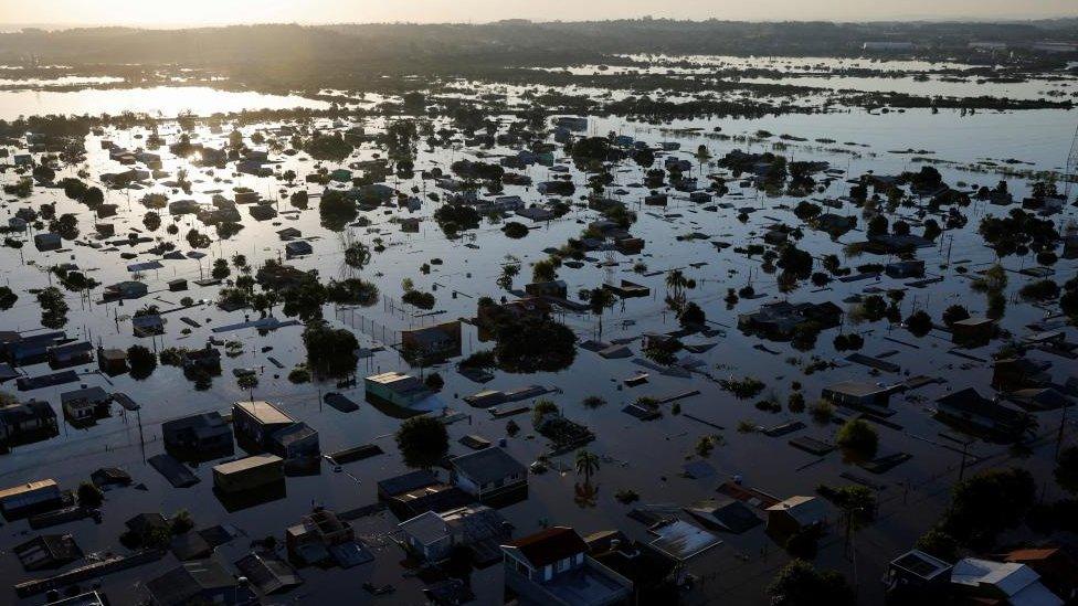 A view of flooded streets in Canoas, in Rio Grande do Sul, Brazil, May 6, 2024