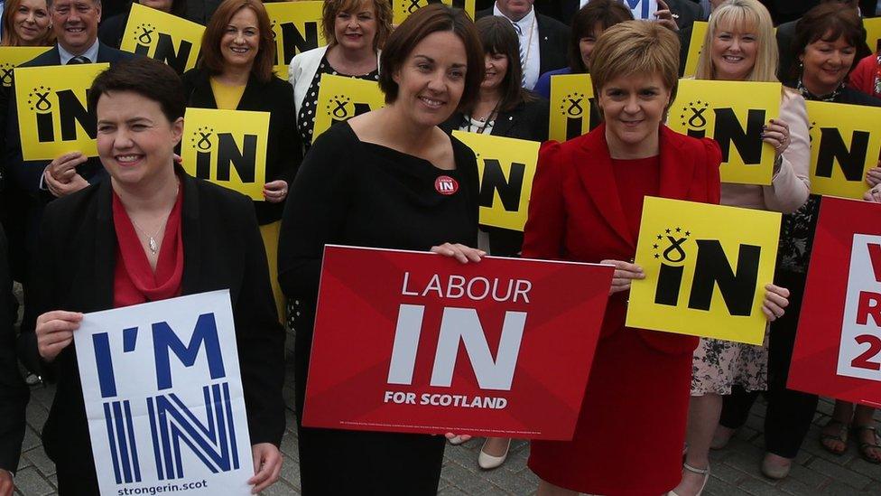 Political leaders, from left, Ruth Davidson, Kezia Dugdale and Nicola Sturgeon