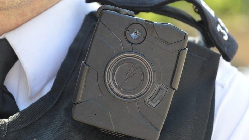 File image of an anonymous Met police officer wearing a body cam