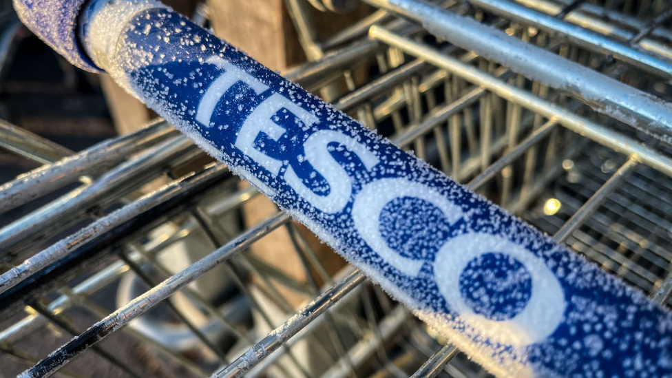 Frozen Tesco trolley