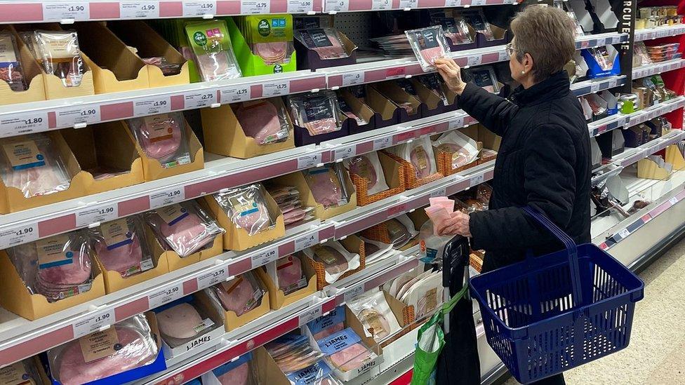 A shopper at Sainsbury's