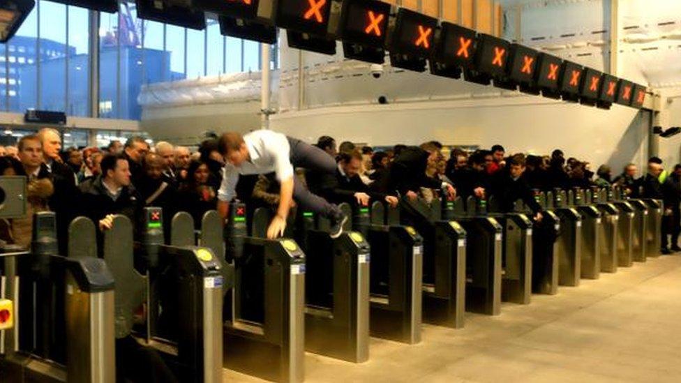 Passengers at London Bridge Station