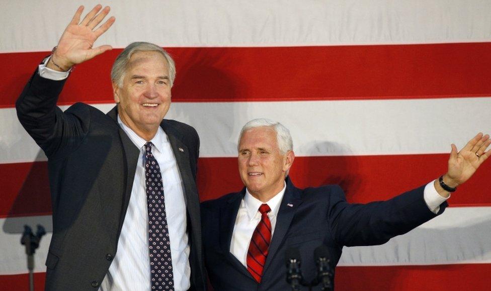 Vice President Mike Pence joins Sen. Luther Strange (R-AL) at a campaign rally in Birmingham, Alabama on 25 September.