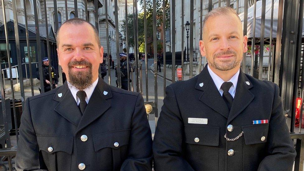 West Mercia PCs Lee Phillips (right) and Christopher Donovan (left)