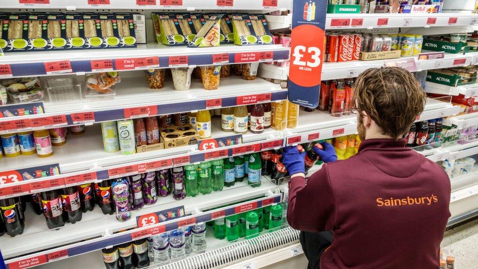 Sainsbury's supermarket shelf