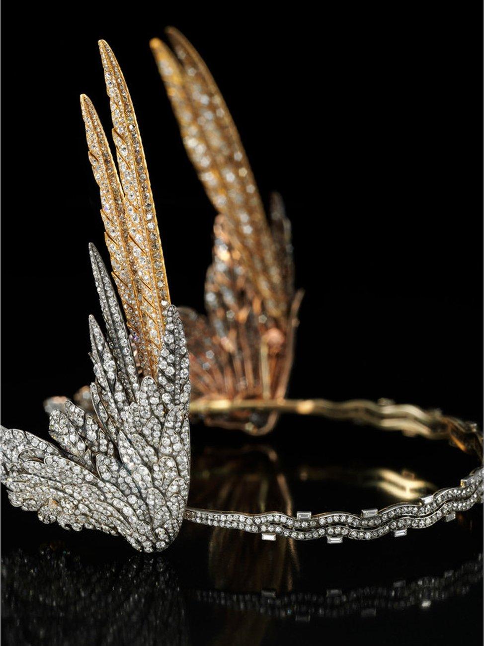 A diamond-winged Cartier tiara will be one of the items on display