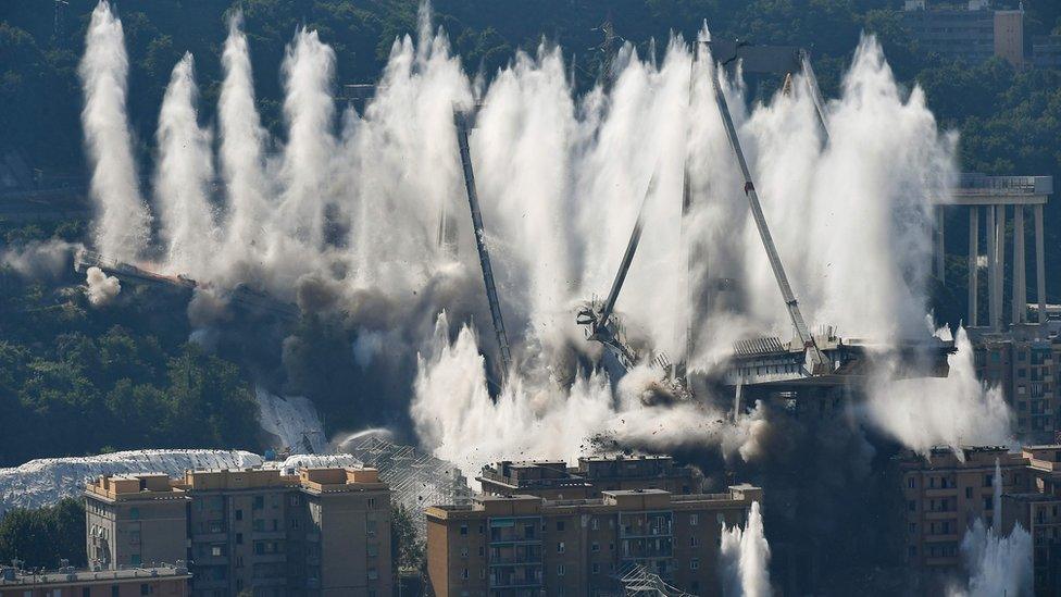 Genoa bridge demolished