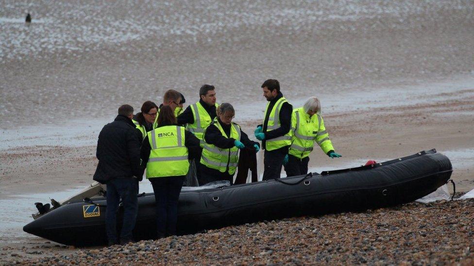 The UK Force with a boat at the Kent coast