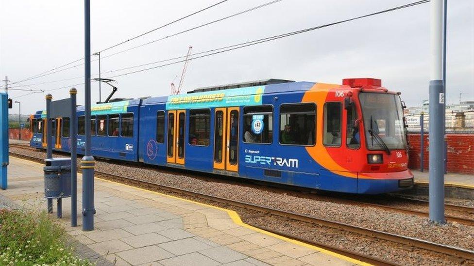 Supertram service in Sheffield