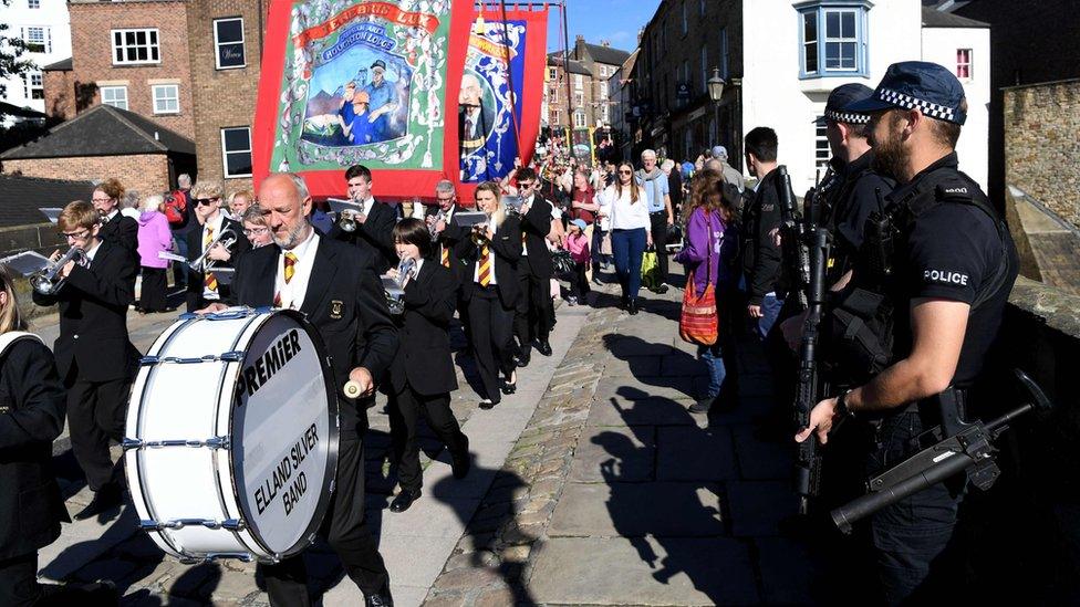 Armed police at parade