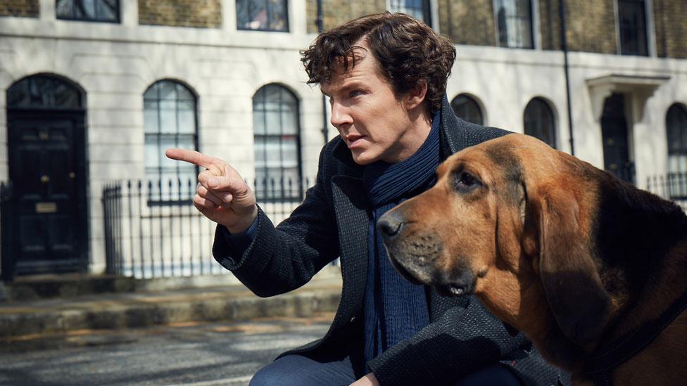 Benedict Cumberbatch and friend in Sherlock