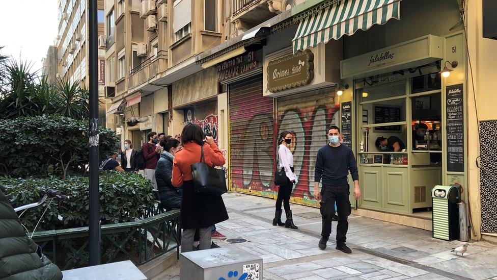 Centre of Athens under lockdown