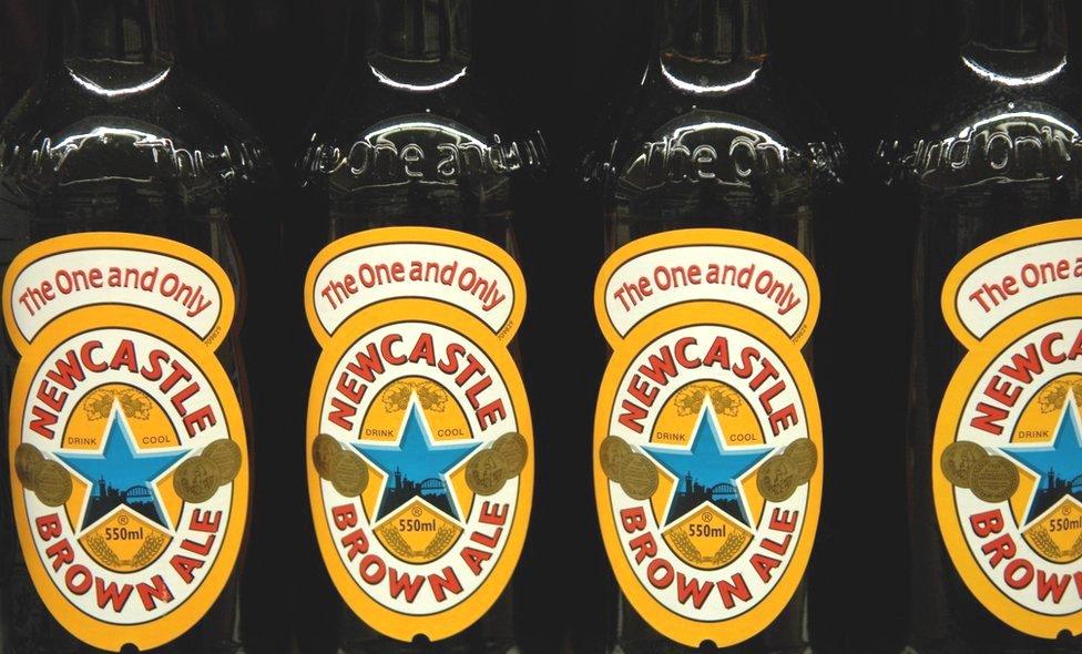 Bottles of Newcastle Brown Ale