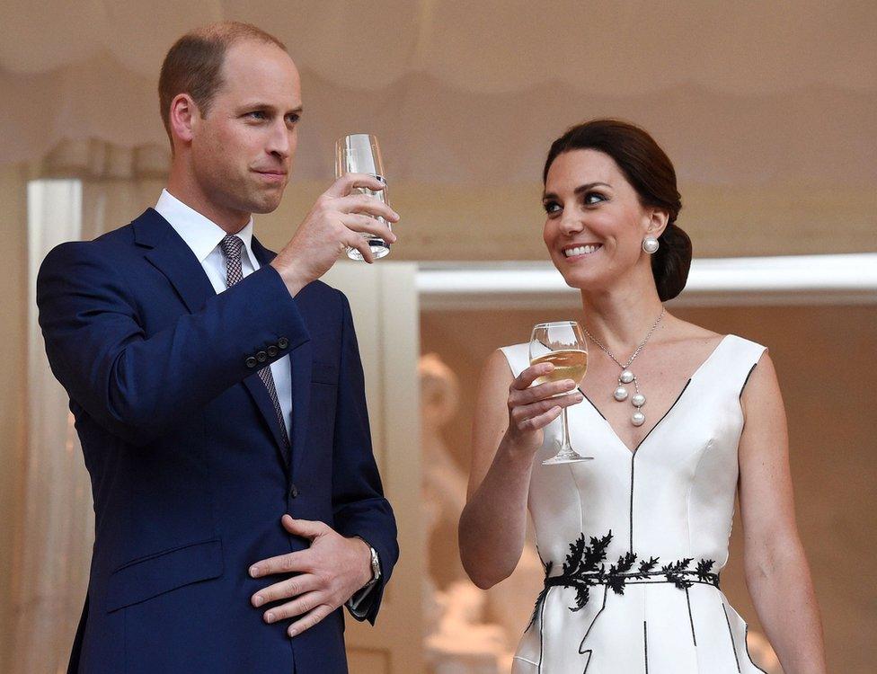 William and Catherine at the garden party