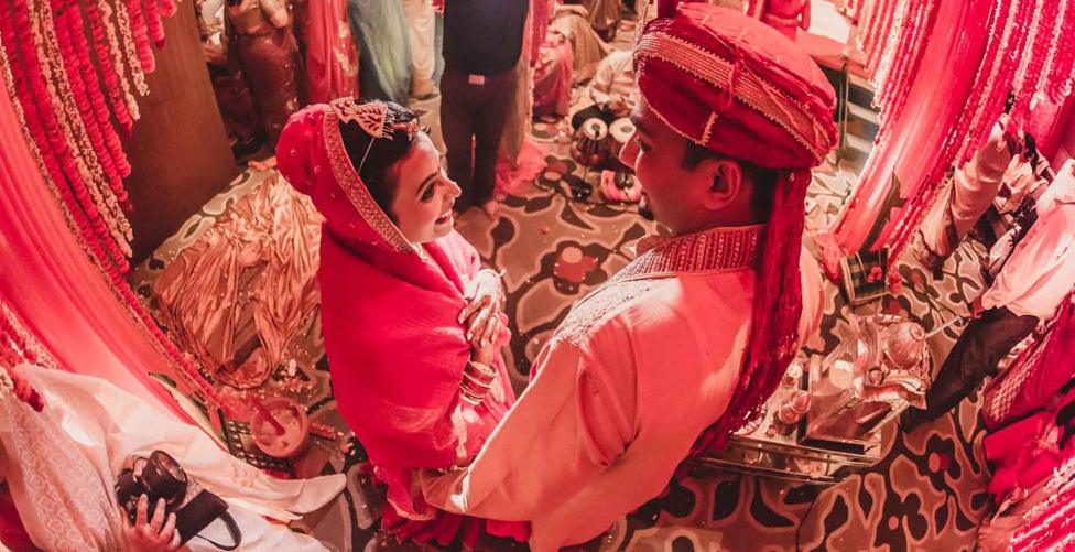 Garima and Kumar at their wedding