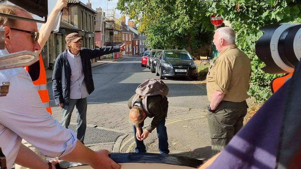 Detectorists filming in Framlingham