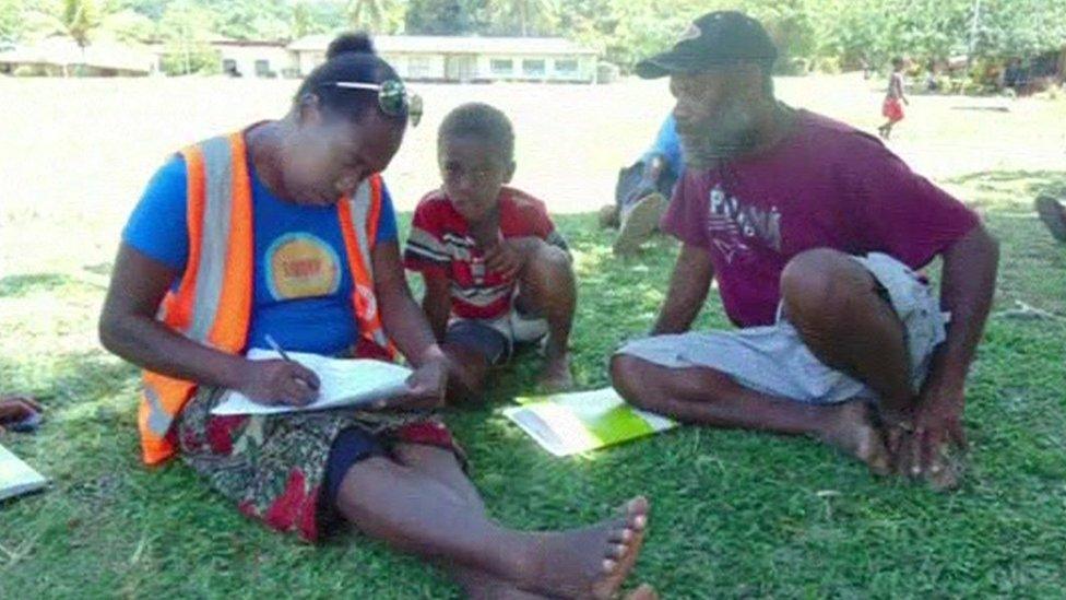 Picture of evacuees at Ambae island in Vanuatu