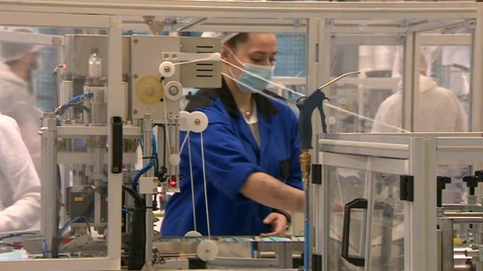 A female worker at the factory