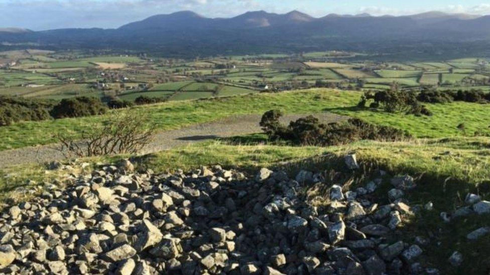 The view from Knock Iveagh Cairn outside Rathfriland