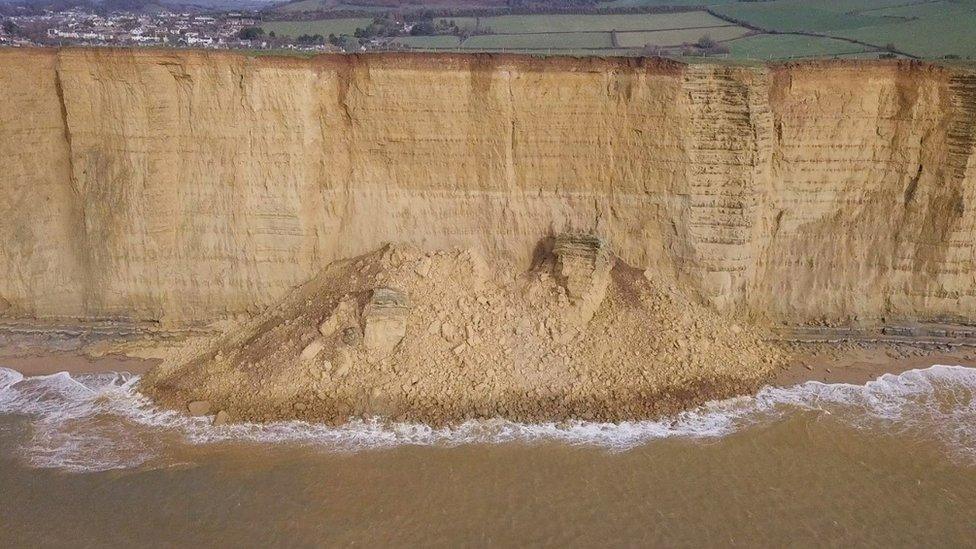 Rockfall at West Bay