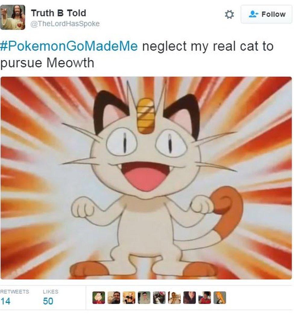 Truth B Told tweet: "#PokemonGoMadeMe neglect my real cat to pursue Meowth"