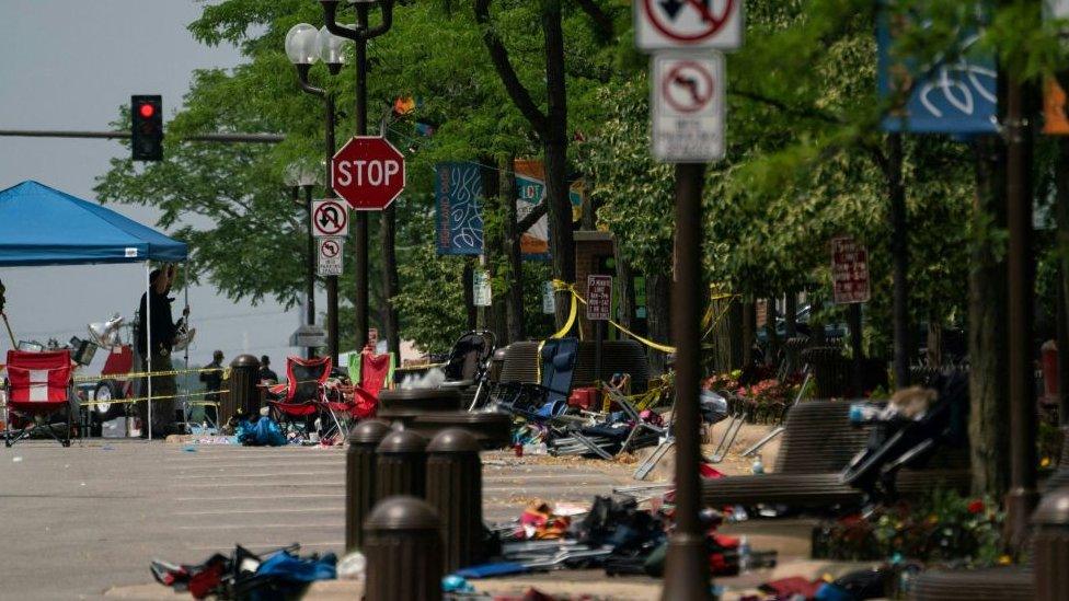 Belongings left at the scene of the shooting