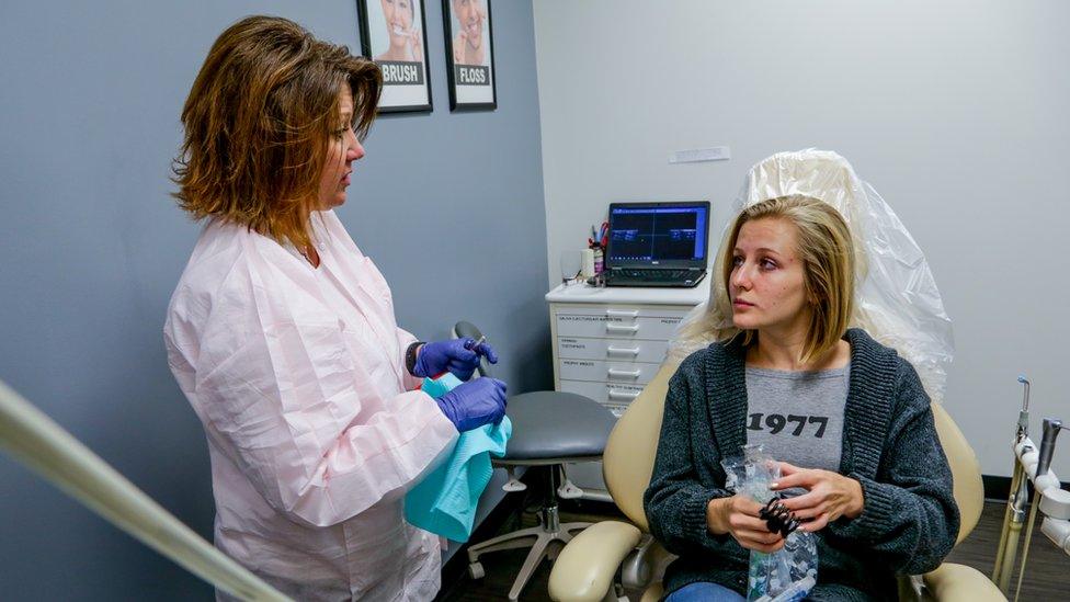 Ricci Shannon in the dentist's chair