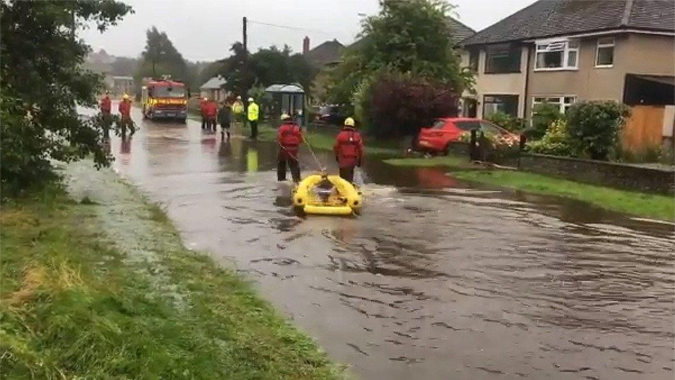 Flooding in road