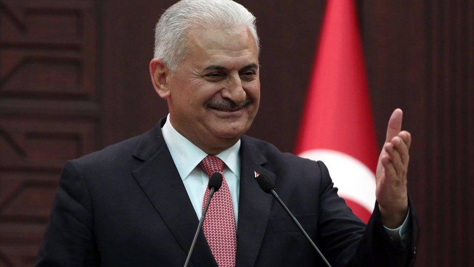 Turkish Prime Minister Binali Yildirim at a news conference in Ankara (27 June 2016)