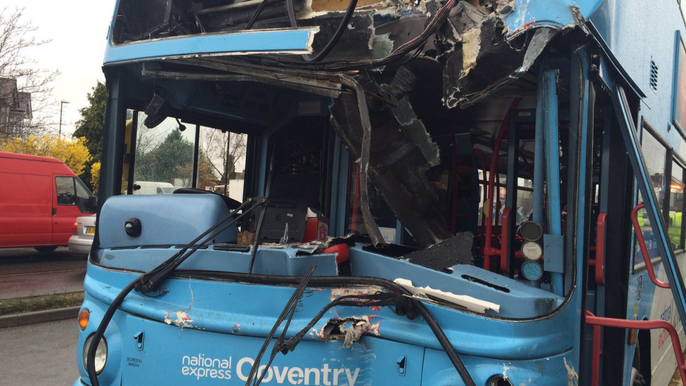 Damage to bus