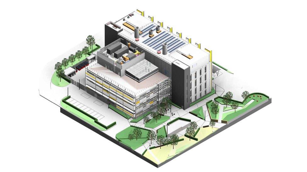 An image showing the planned health and life sciences building