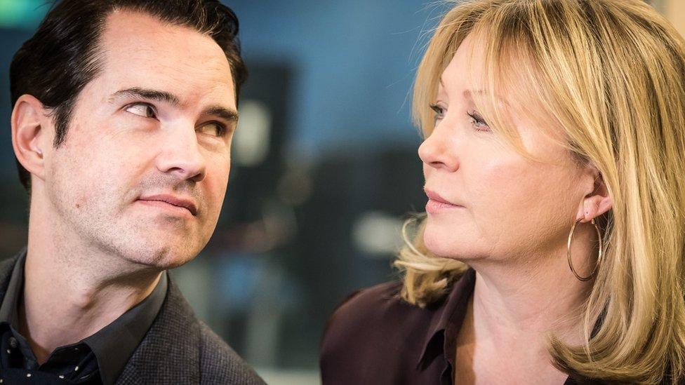 Jimmy Carr and Kirsty Young